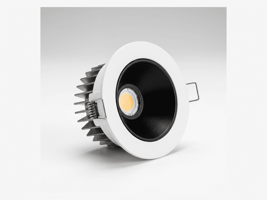 Adjustable gimbal COB LED downlight with white trim