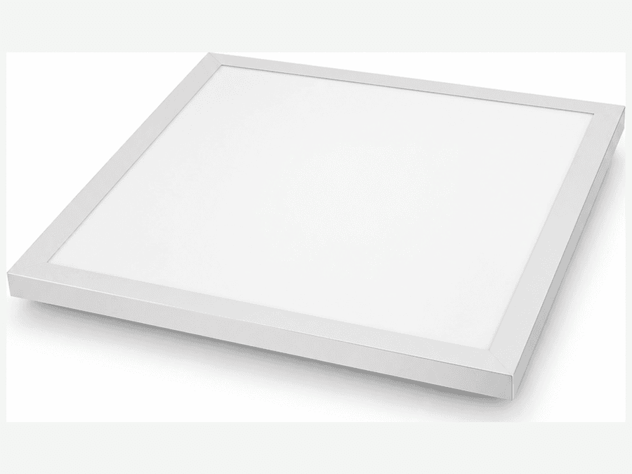 Backlit rectangular LED troffer panel for office ceilings