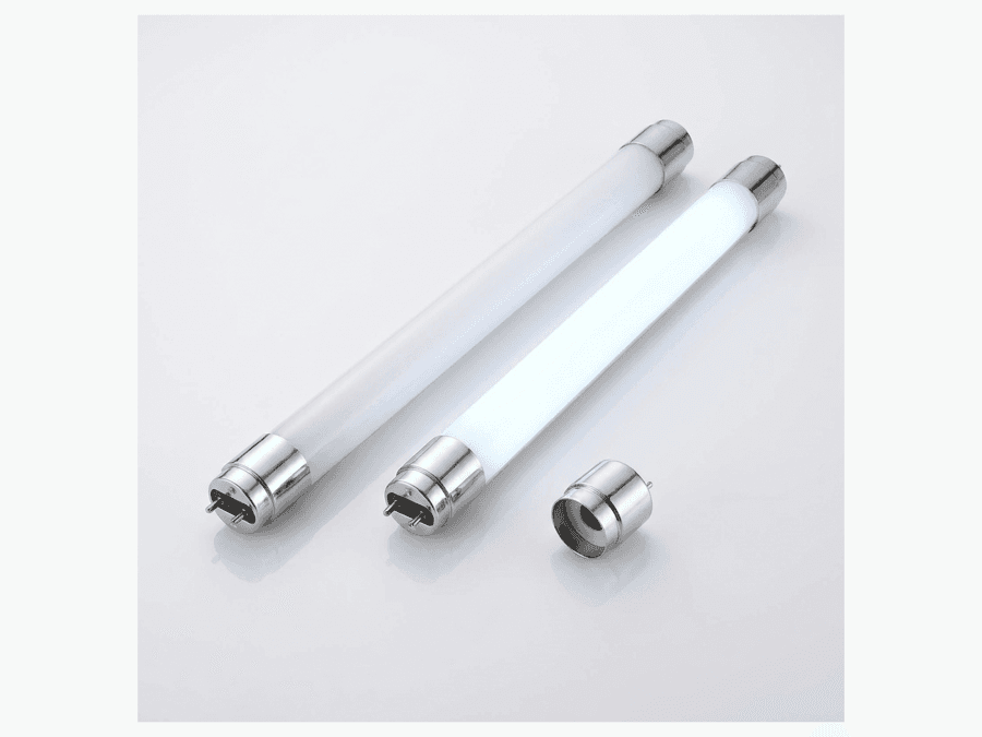 Clear industrial T8 LED tube with visible internal strip